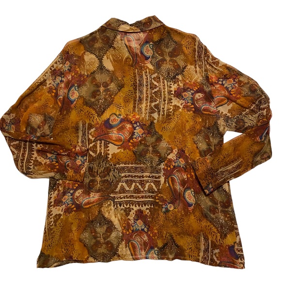 Chico’s Silk Chiffon Button Down Shirt - Picture 3 of 9